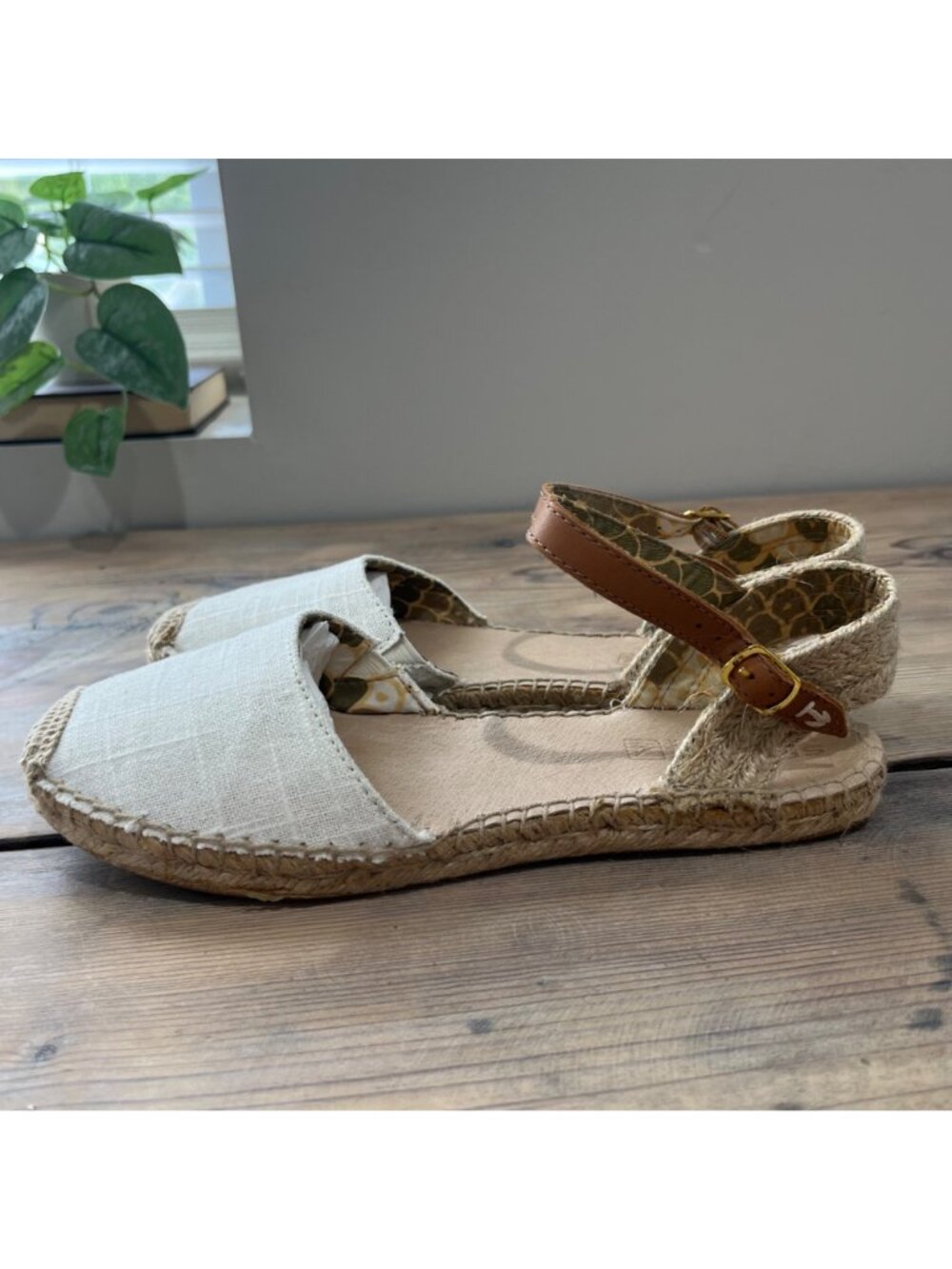 Sperry Hope Flats Espadrilles Womens 8 Cream Canvas Upper - Picture 4 of 9